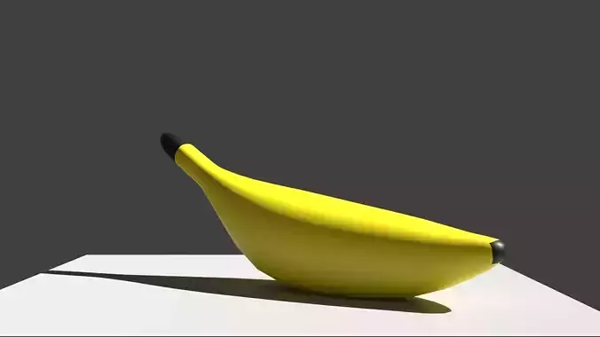 Low Poly Banana on table 3D model
