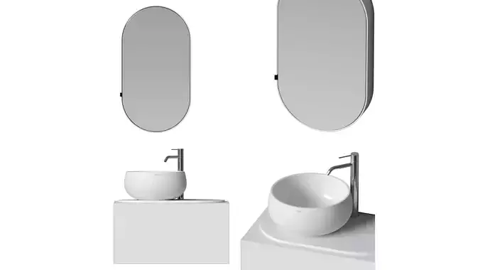 Ceramica Cielo - Delfo 76 washbasin on cabinet 3D model