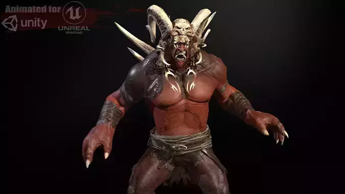 DemonBoss 3 for pack Low-poly 3D model
