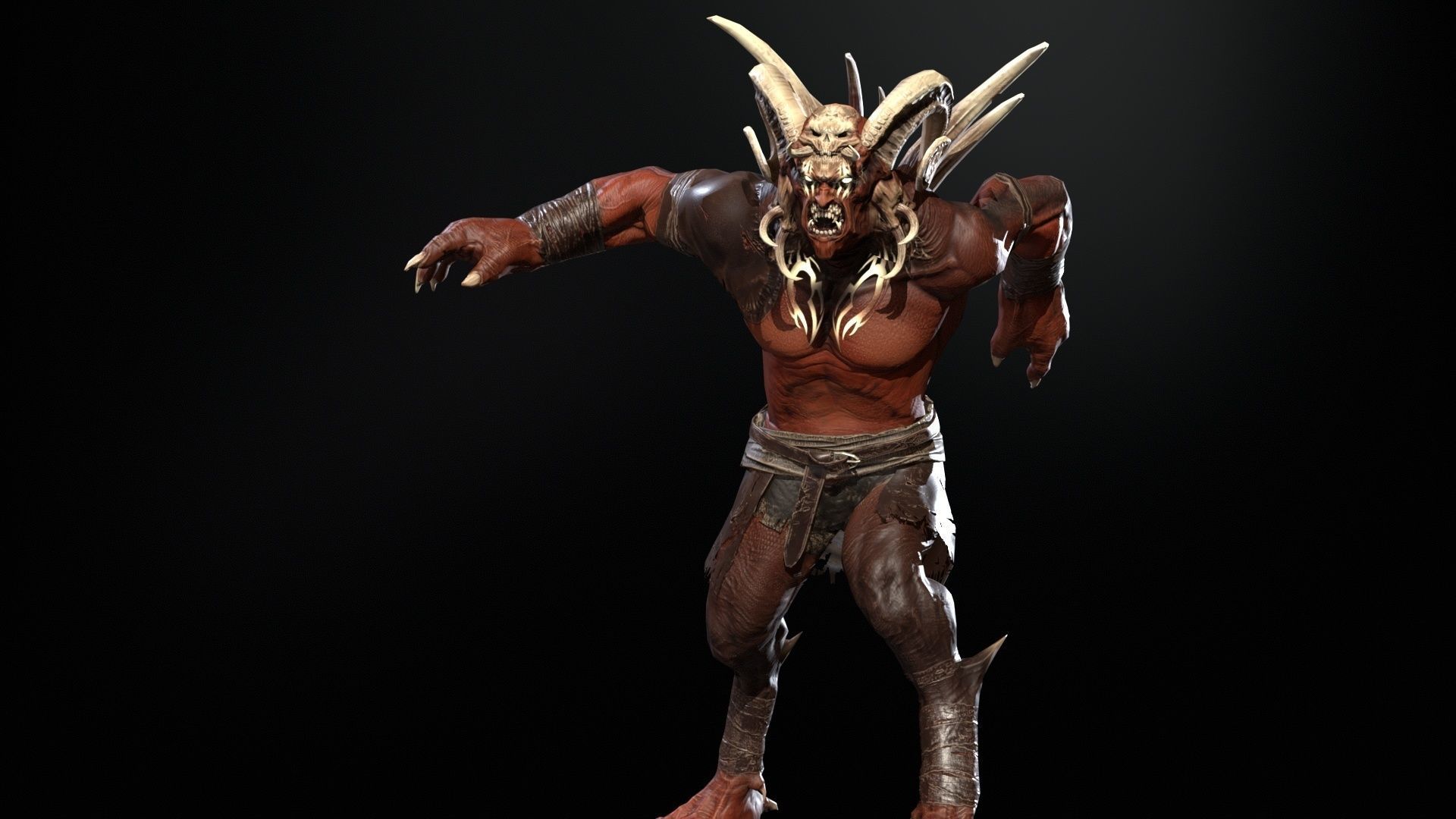 DemonBoss 3 for pack Low-poly 3D model_9