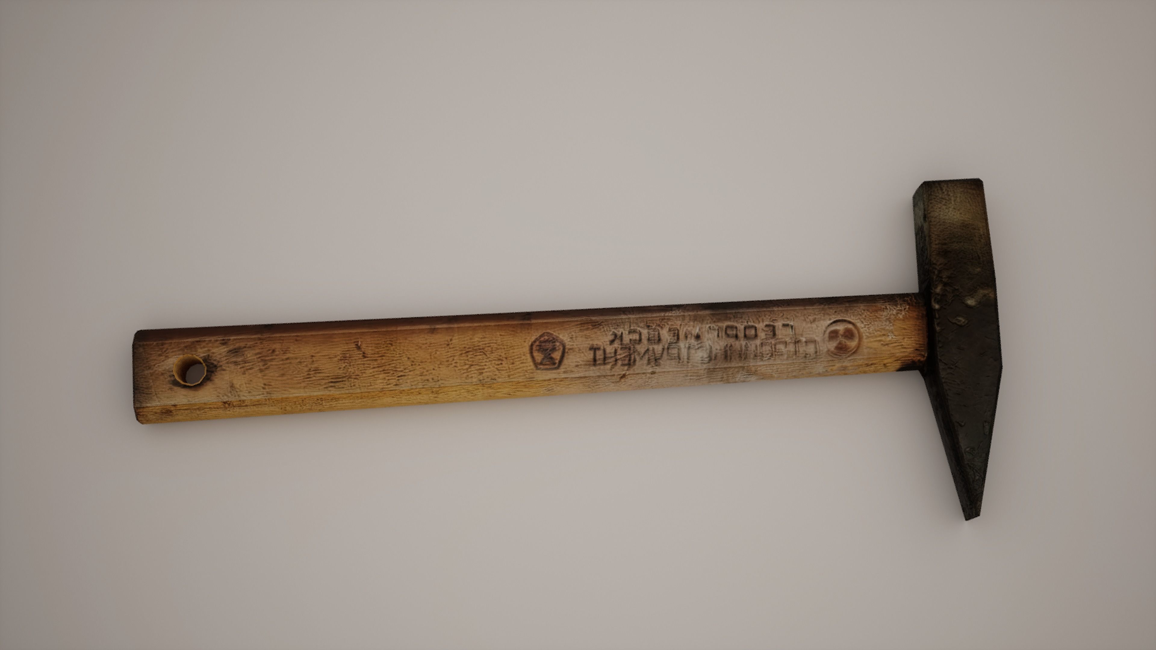 Hammer Low-poly with wooden handle Low-poly 3D model_2