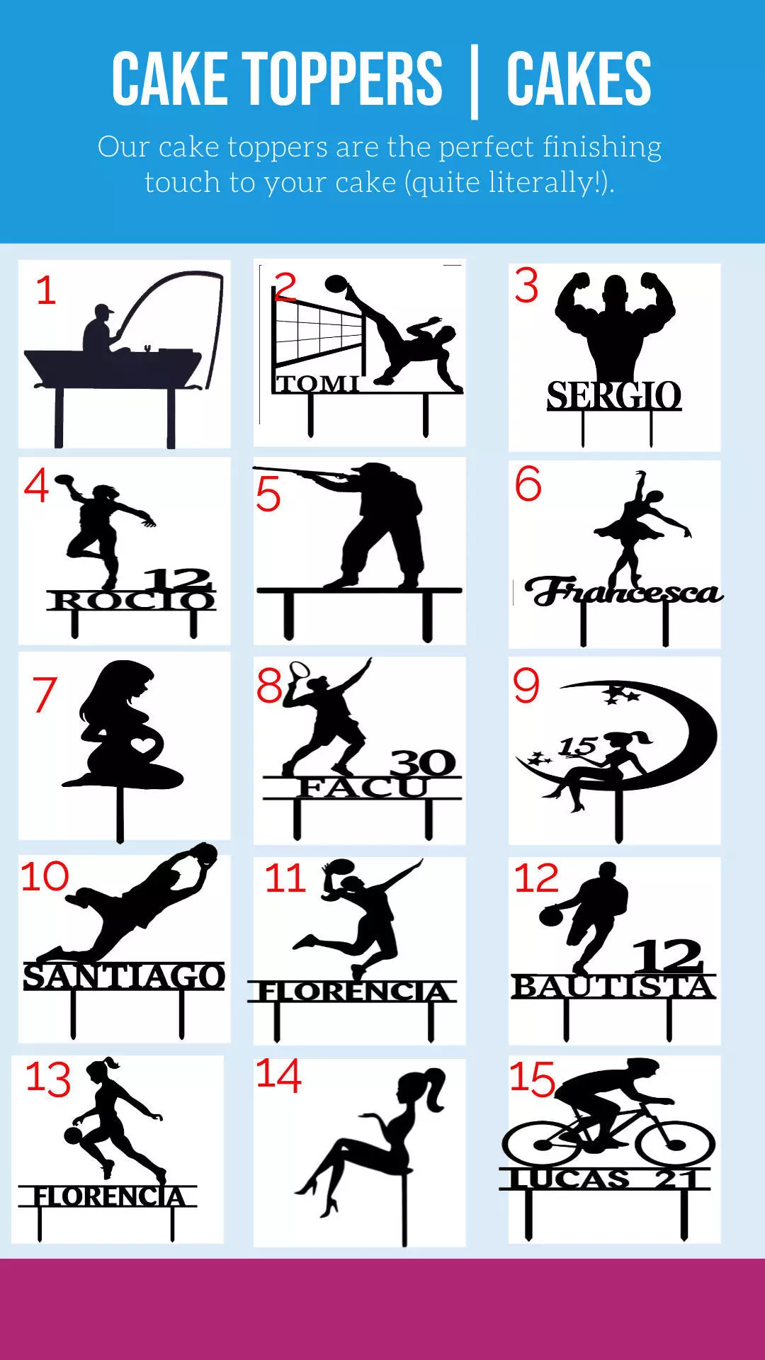 Cake Toppers perfect pack 3D print model_0