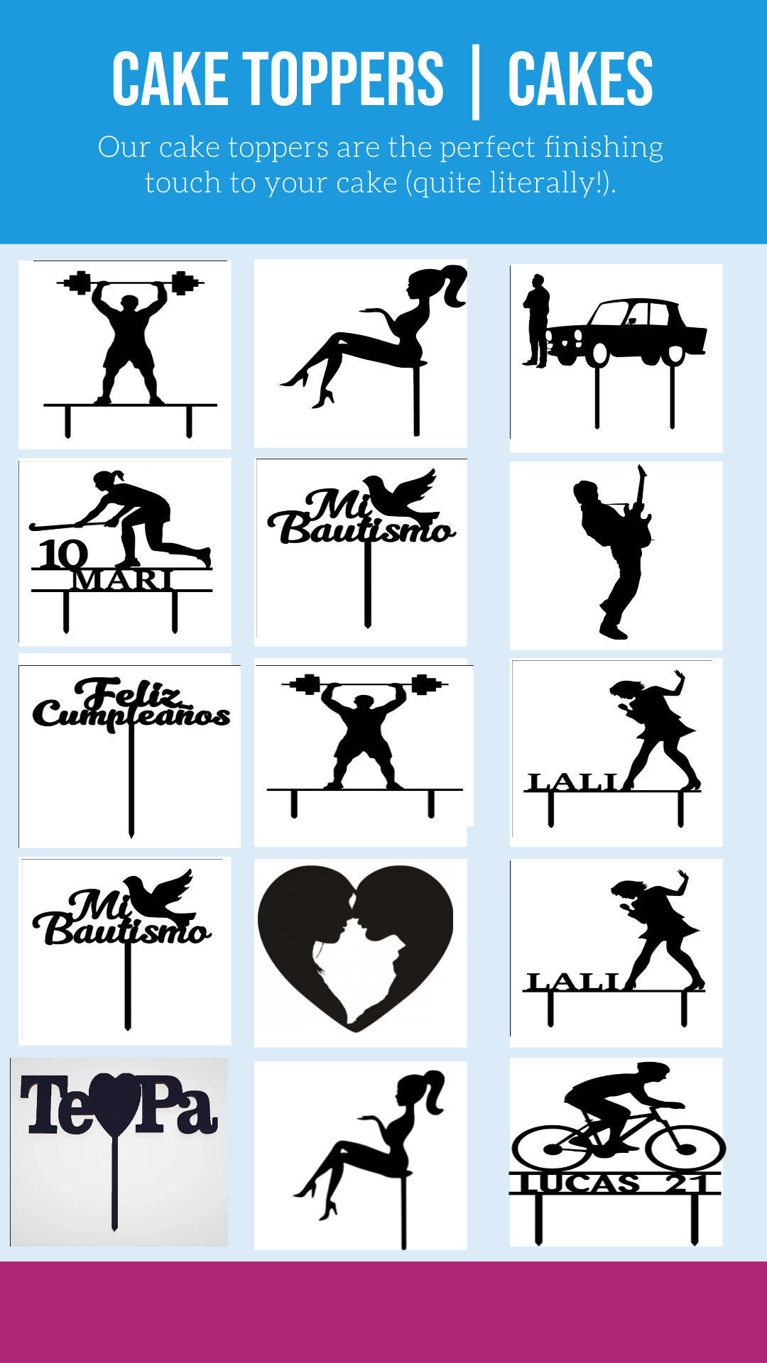 Cake Toppers perfect pack 3D print model_1