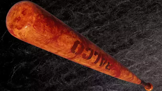 POST APOCALYPTIC MELEE WEAPON  BASEBALL BAT BLOOD STAINED