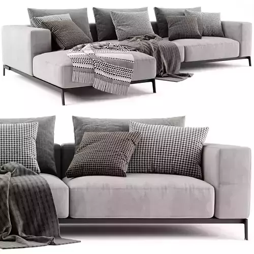 Flexform Ettore Chaise Longue Sofa 3 3D model