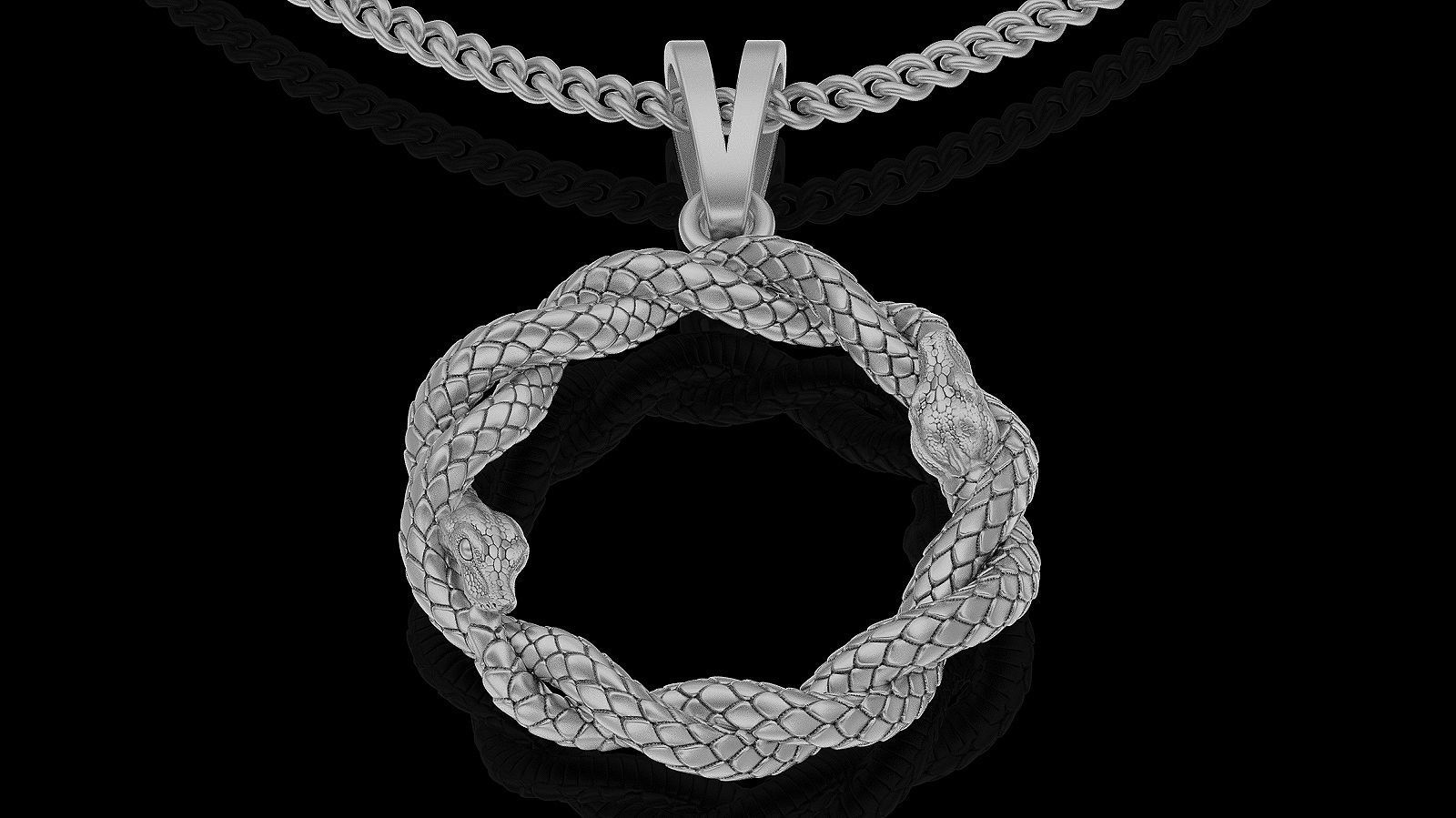 Snake pendant  gold printable jewelry 3D model 3D print model_5