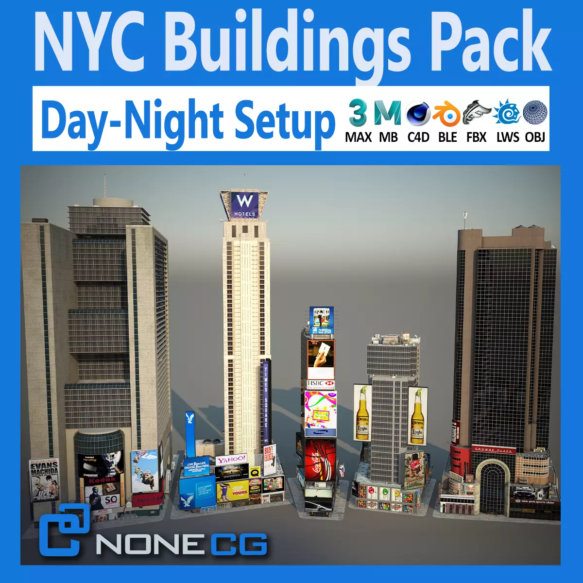 NYC Buildings Pack Low-poly 3D model_0