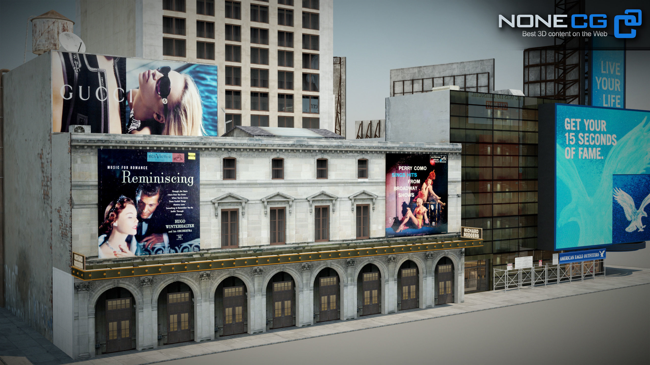 NYC Buildings Pack Low-poly 3D model_6