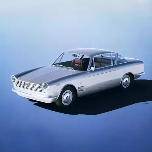 Fiat 2300 S Coupe 1961 Low-poly 3D model