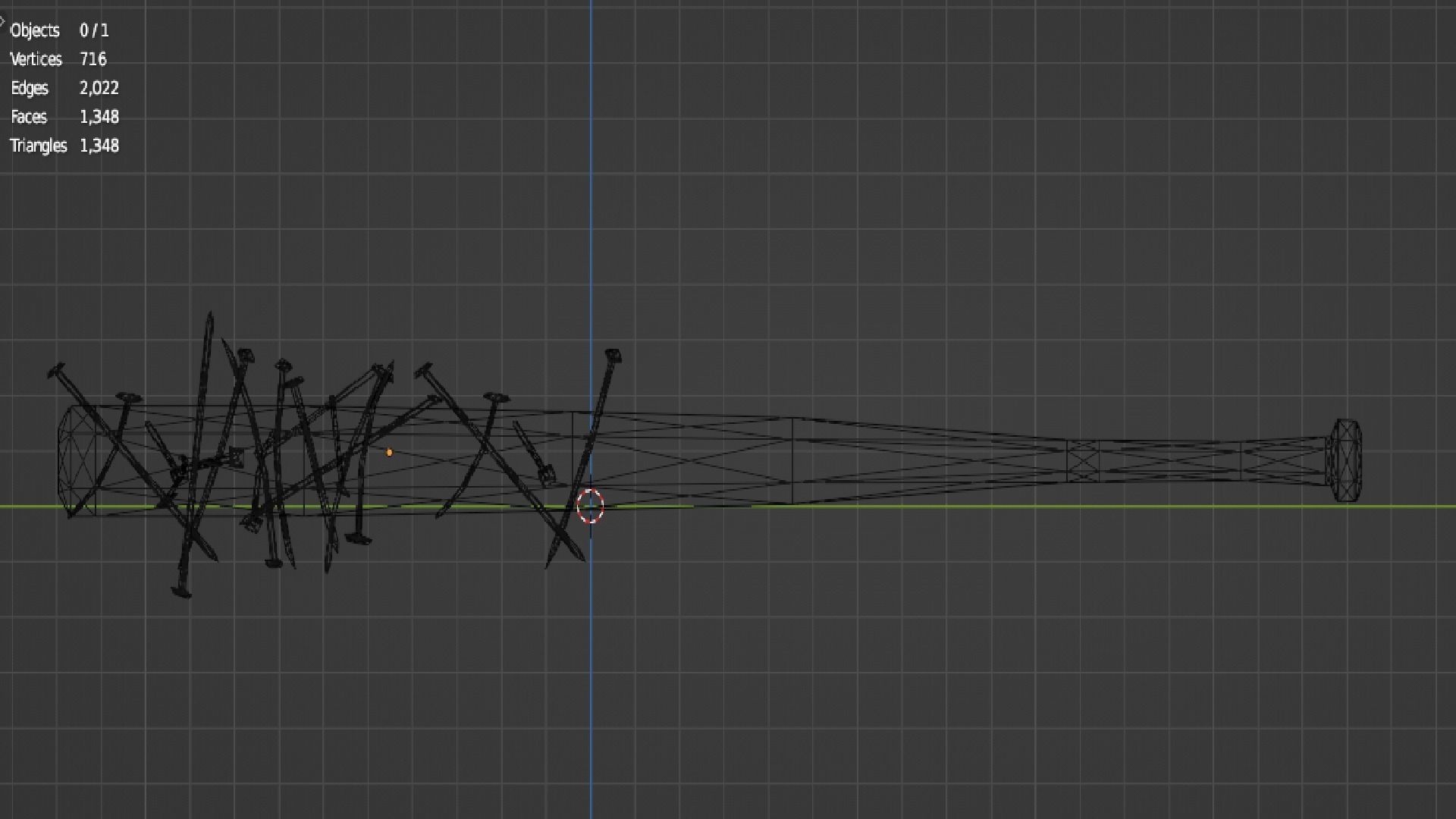 POST APOCALYPTIC MELEE WEAPON NAILED BAT BLOOD STAINED Low-poly 3D model_17