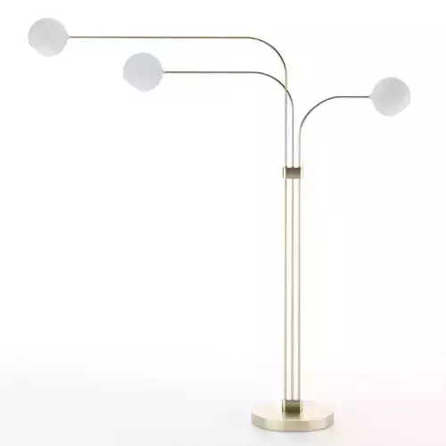 Staggered Glass 3-Light Adjustable Floor Lamp 3D model