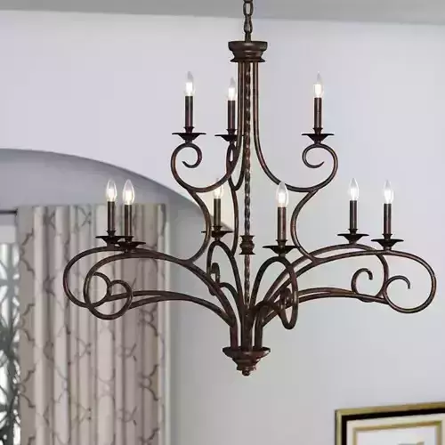 Brenda Light Dimmable Tiered Chandelier 3D model