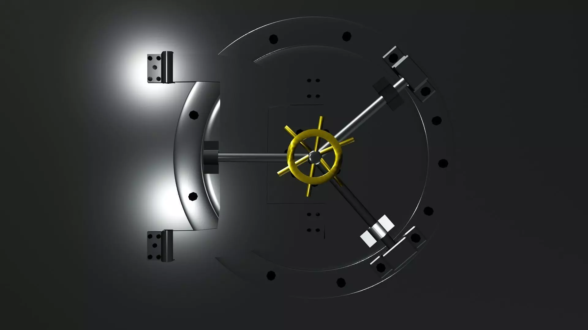 vault opening animation 3D model_0