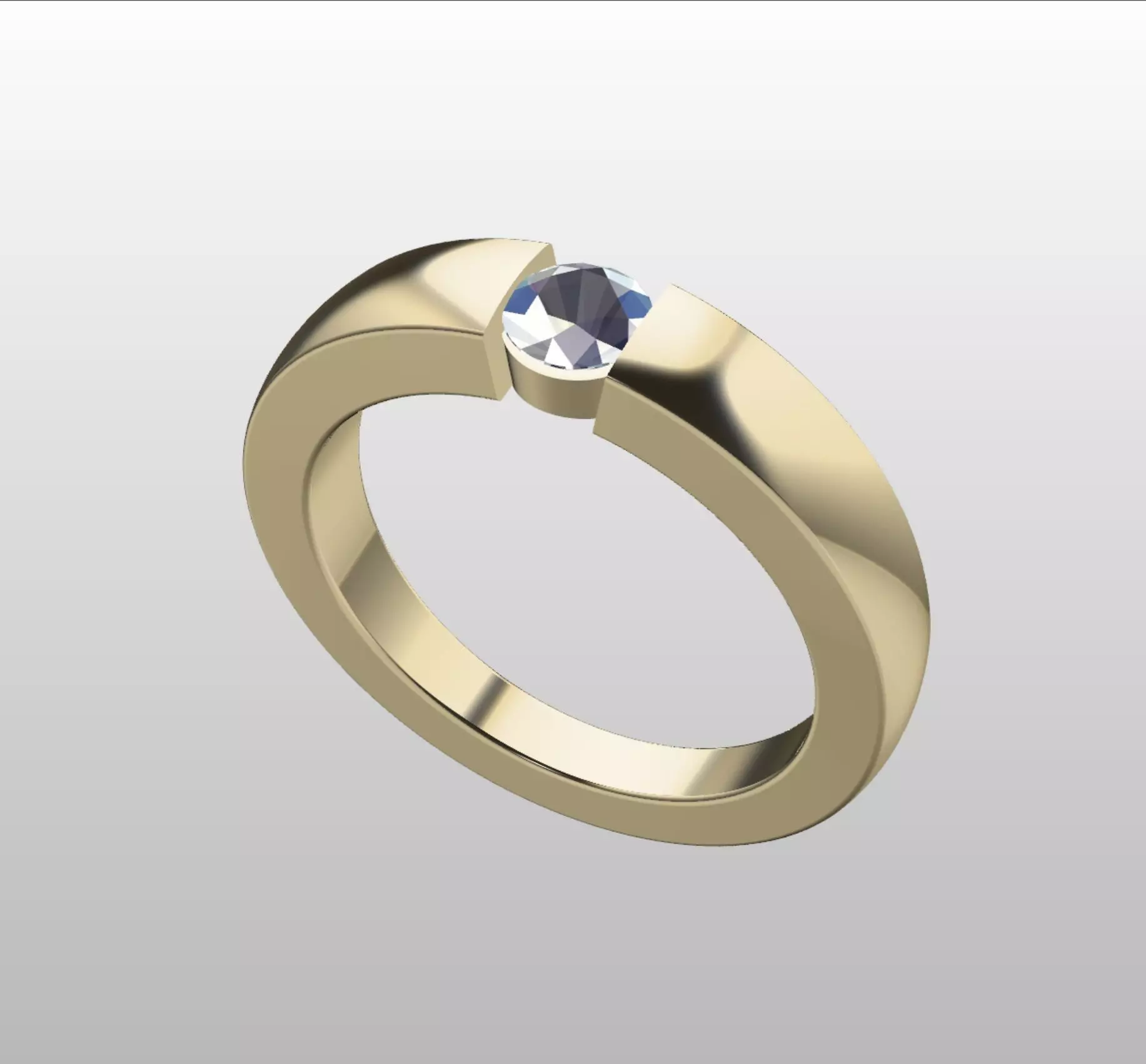 Professional Ring model with diamond 3D print model_0