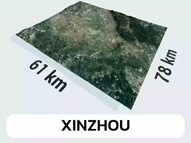 Xinzhou China City Landscape 3D Model