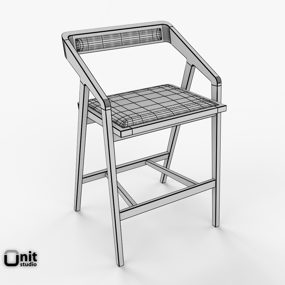 Katakana Bar stool by Dare Studio 3D model_6
