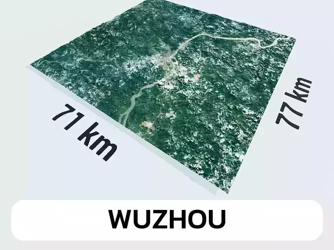 Wuzhou China City Landscape 3D Model