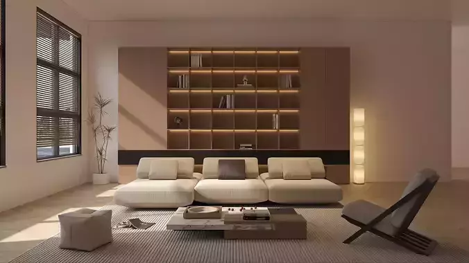 Living room sofa Number 1 -001 -3D model