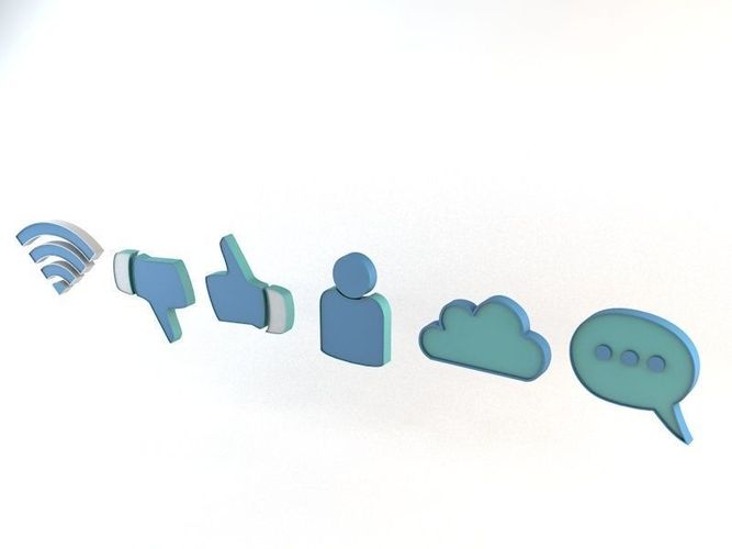 Social Media Internet Online Symbols 3D model