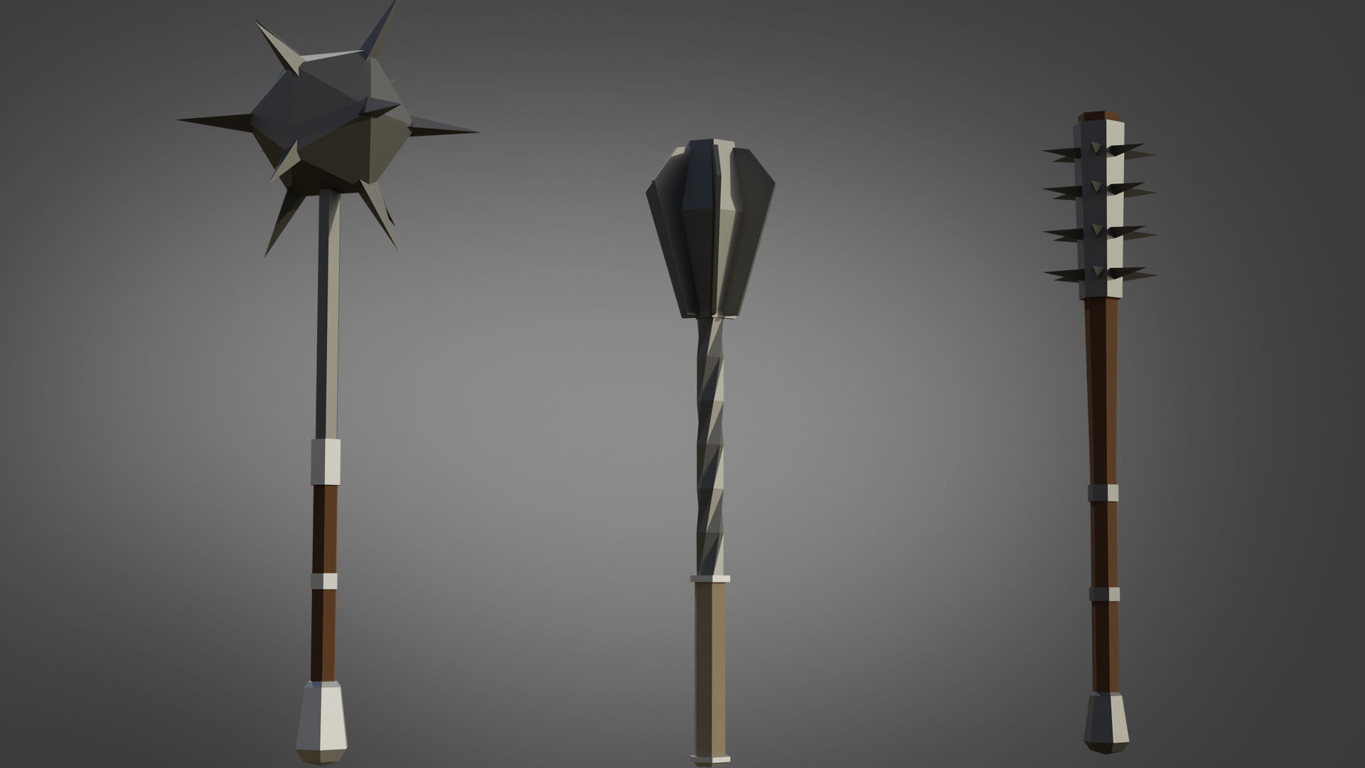 Low-Poly Stylized Medieval Weapons Low-poly 3D model_3