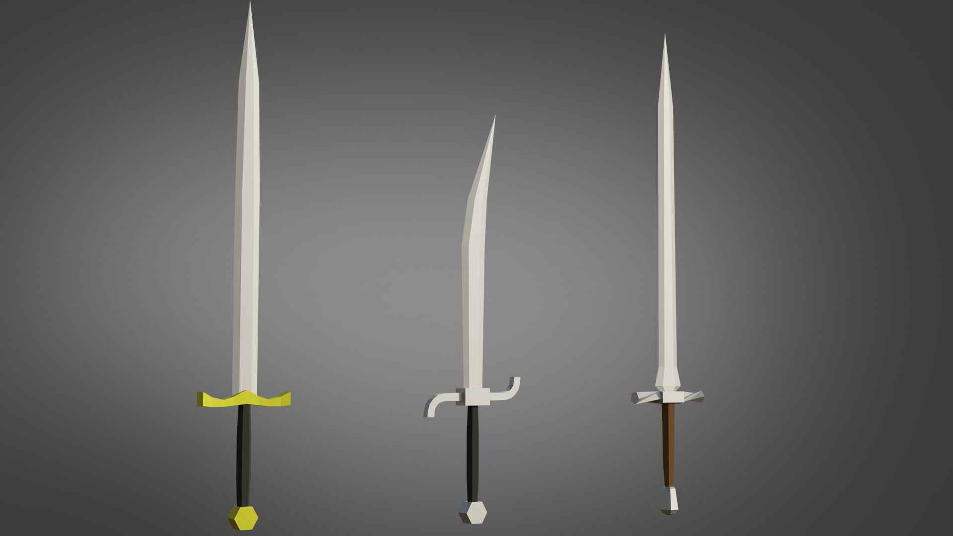 Low-Poly Stylized Medieval Weapons Low-poly 3D model_1