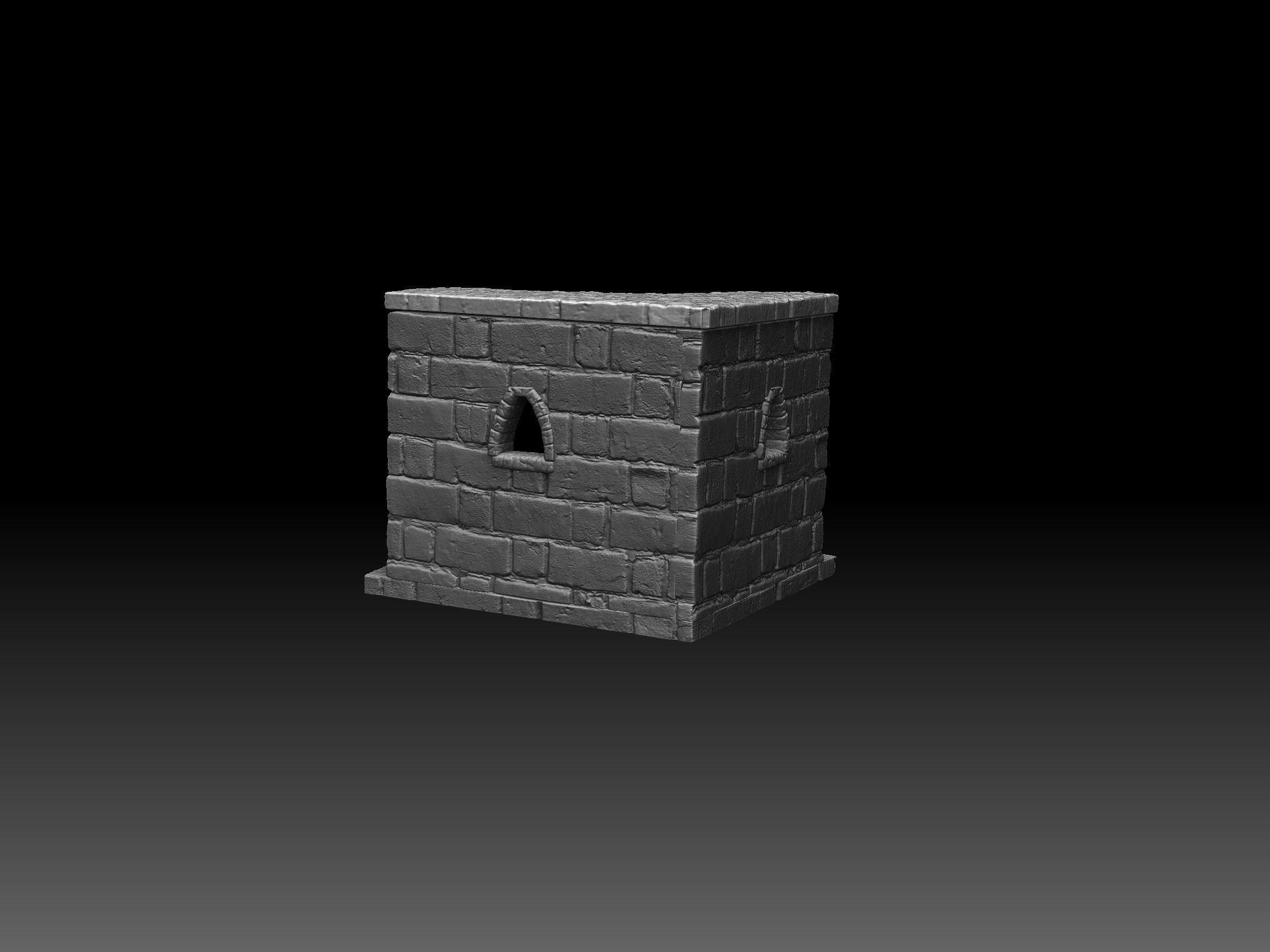 Dungeon walls and door 3D model 3D printable | CGTrader