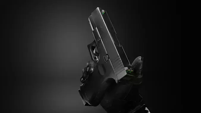 G19 Gen3 9mm pistol AAA Game Ready Gun Low-poly 3D model
