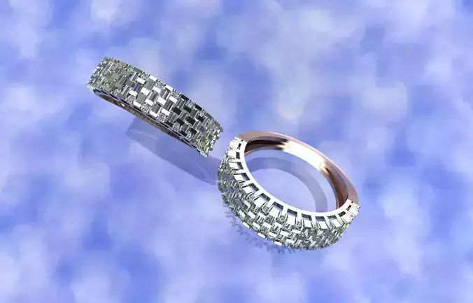 rings pair of wedding gold and rose gold