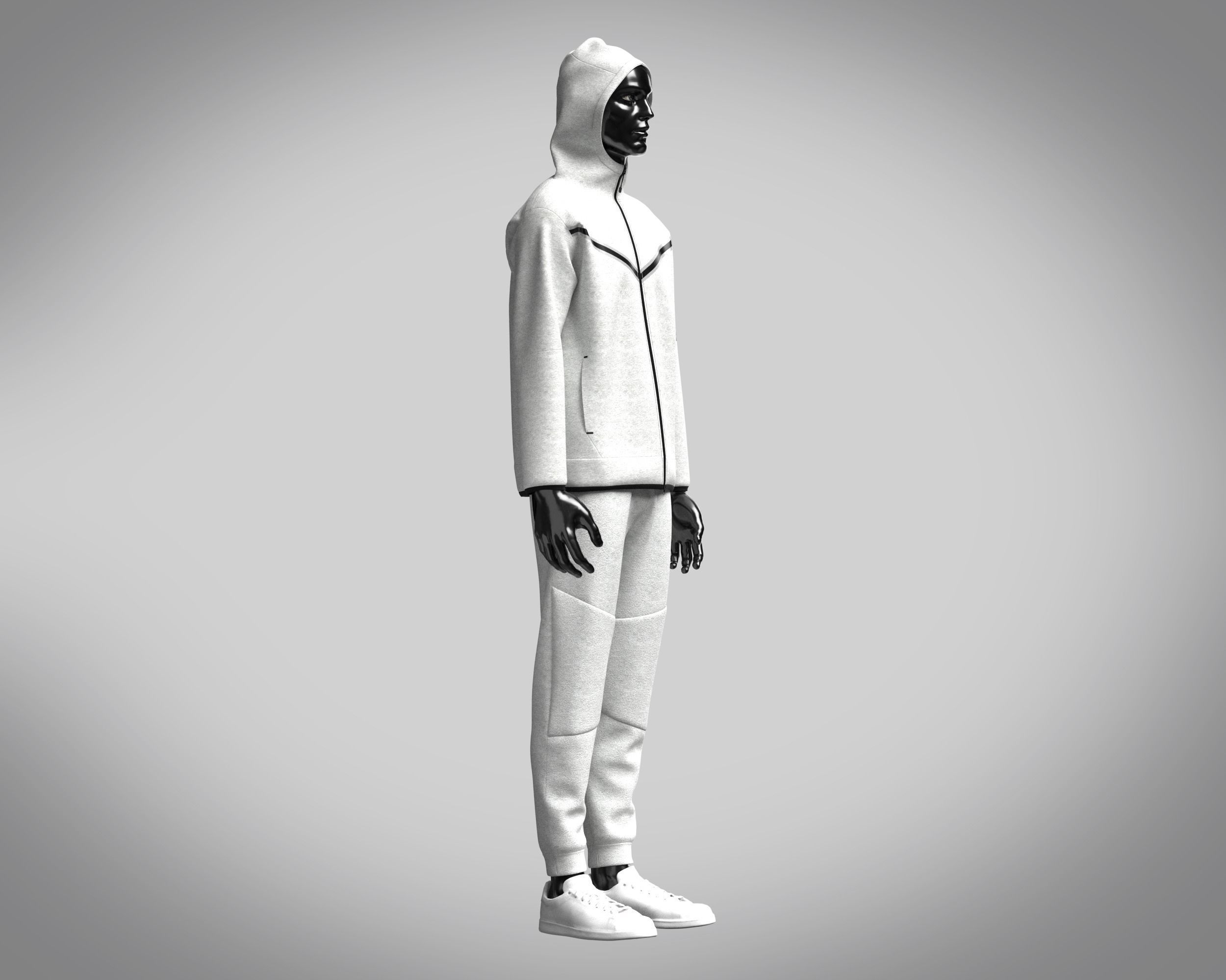 Mens Hoodie With Jogger 3D Model Collection_2