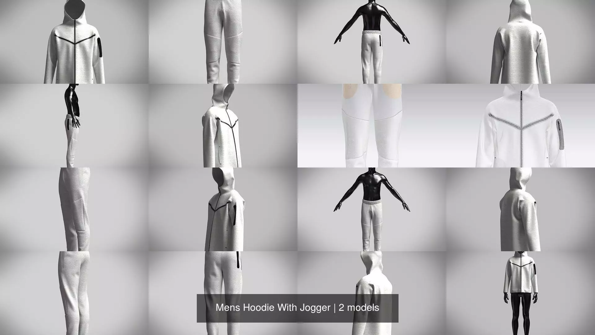 Mens Hoodie With Jogger 3D Model Collection_1