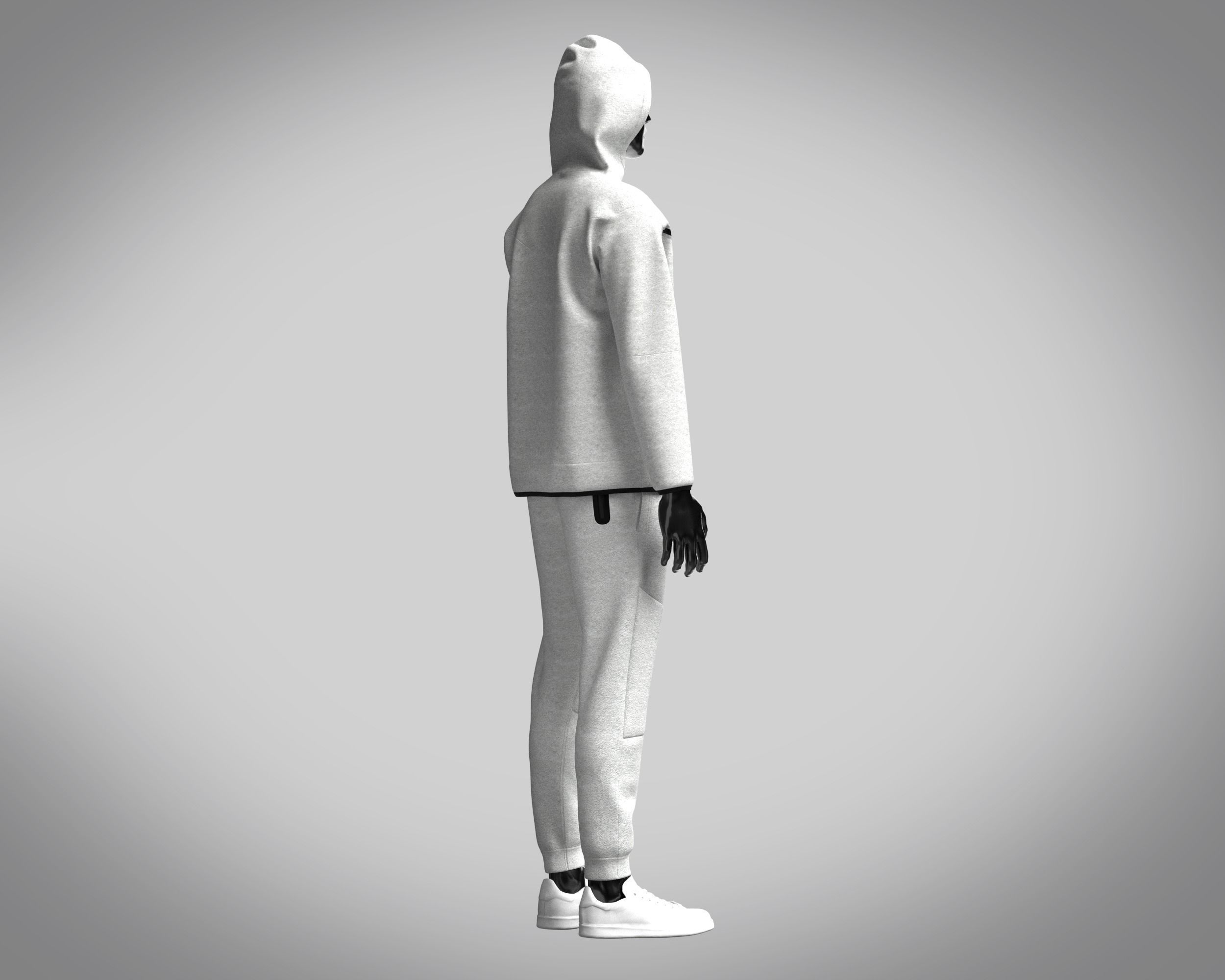 Mens Hoodie With Jogger 3D Model Collection_3