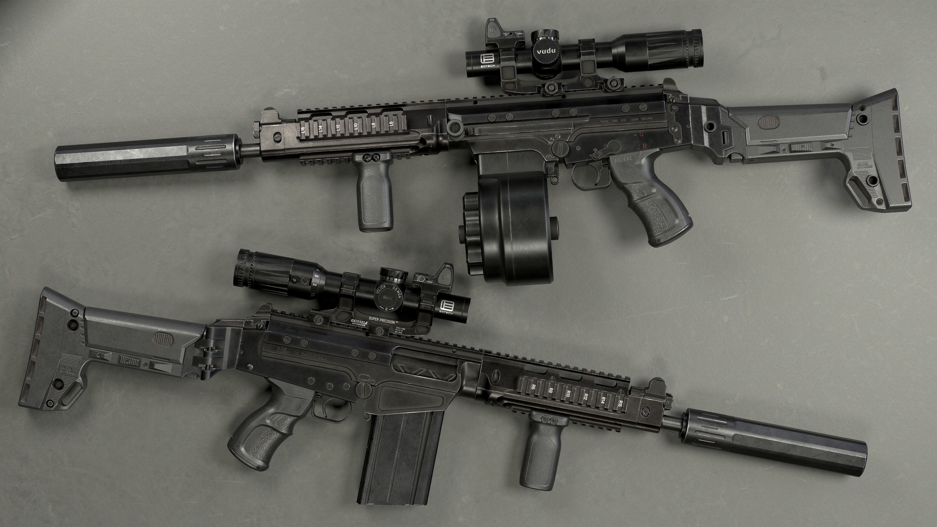 Tactical modular assault rifle DS Arms SA 58 FAL  Low-poly 3D model_4