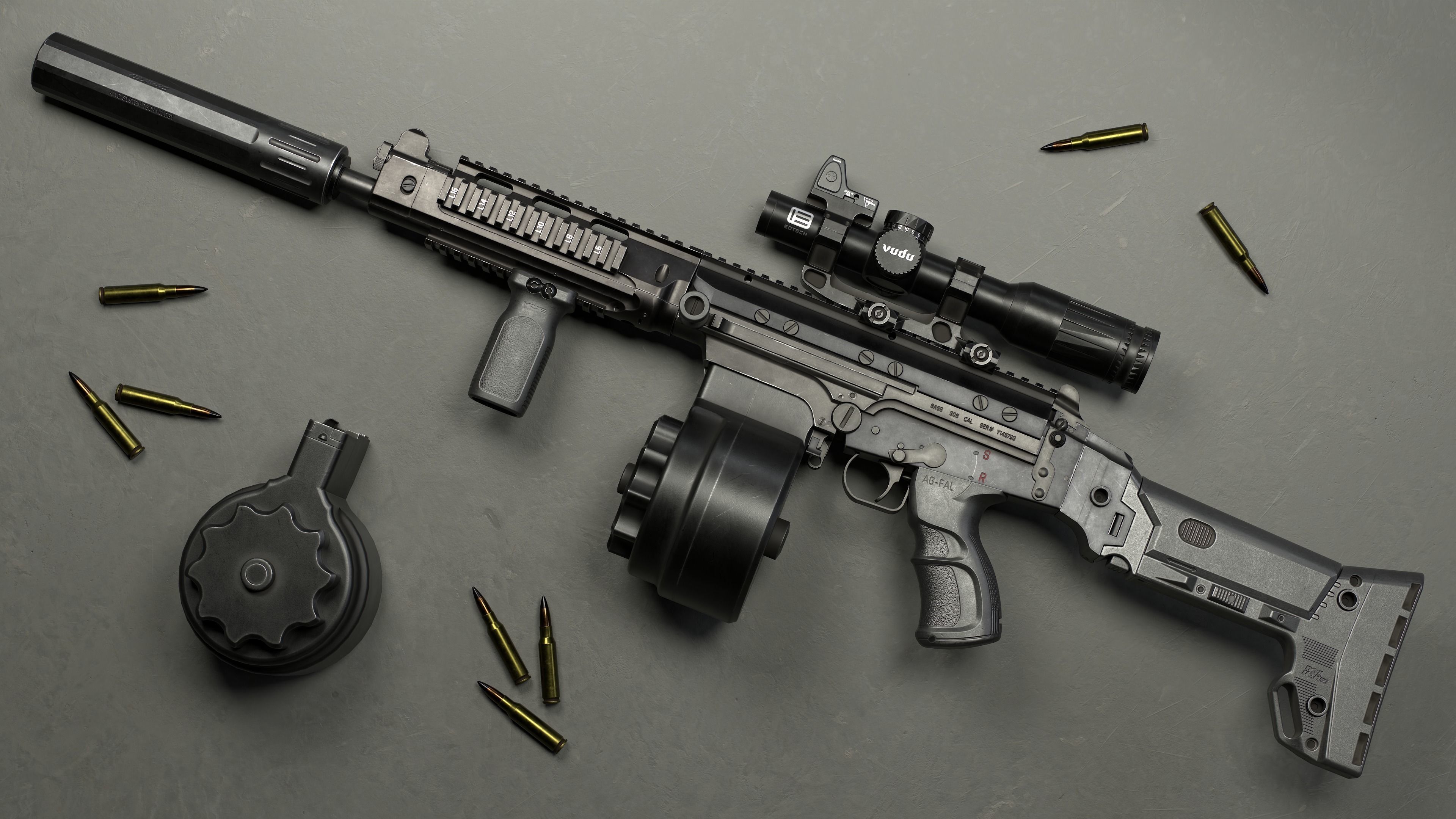 Tactical modular assault rifle DS Arms SA 58 FAL  Low-poly 3D model_5