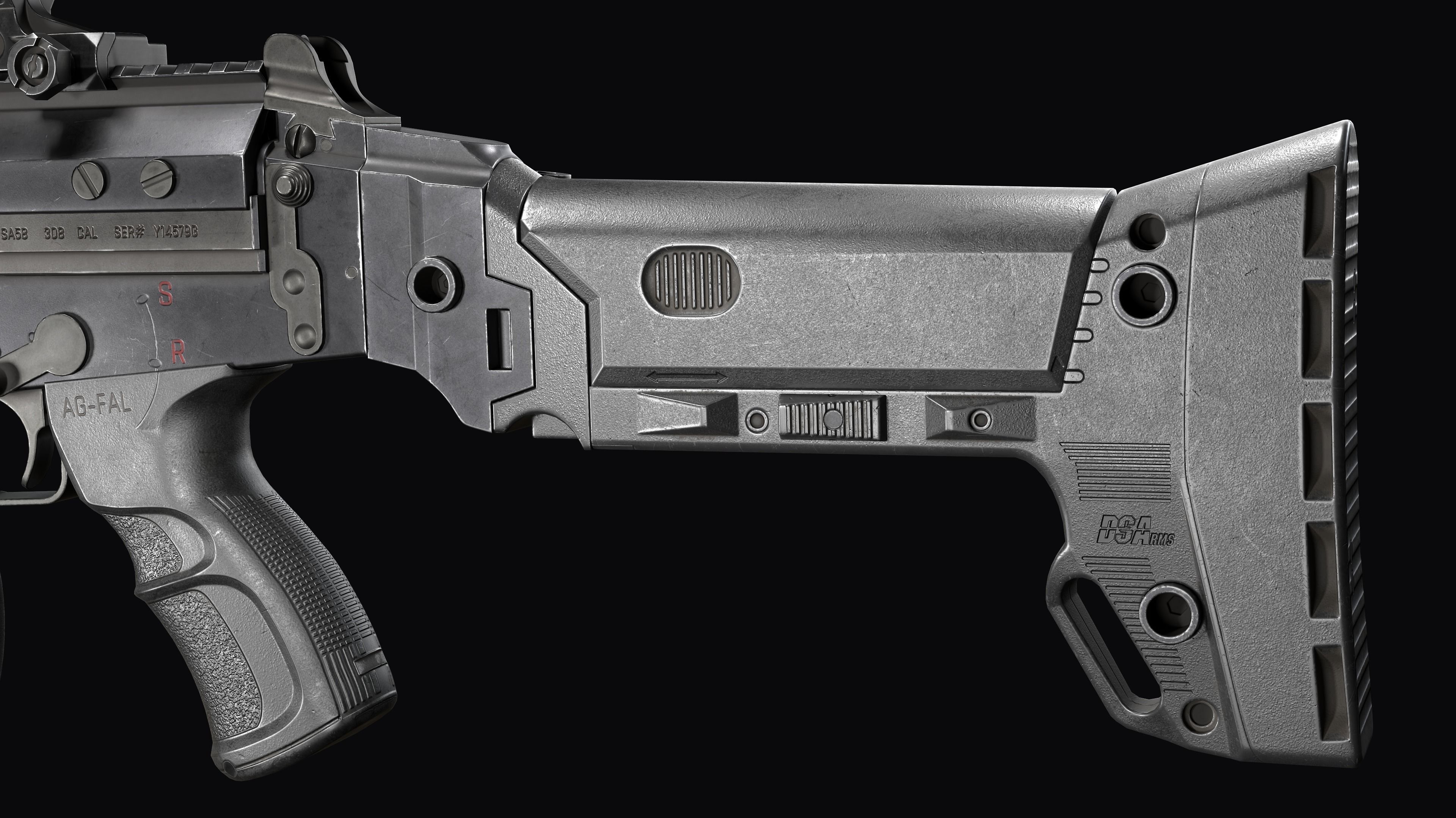 Tactical modular assault rifle DS Arms SA 58 FAL  Low-poly 3D model_13