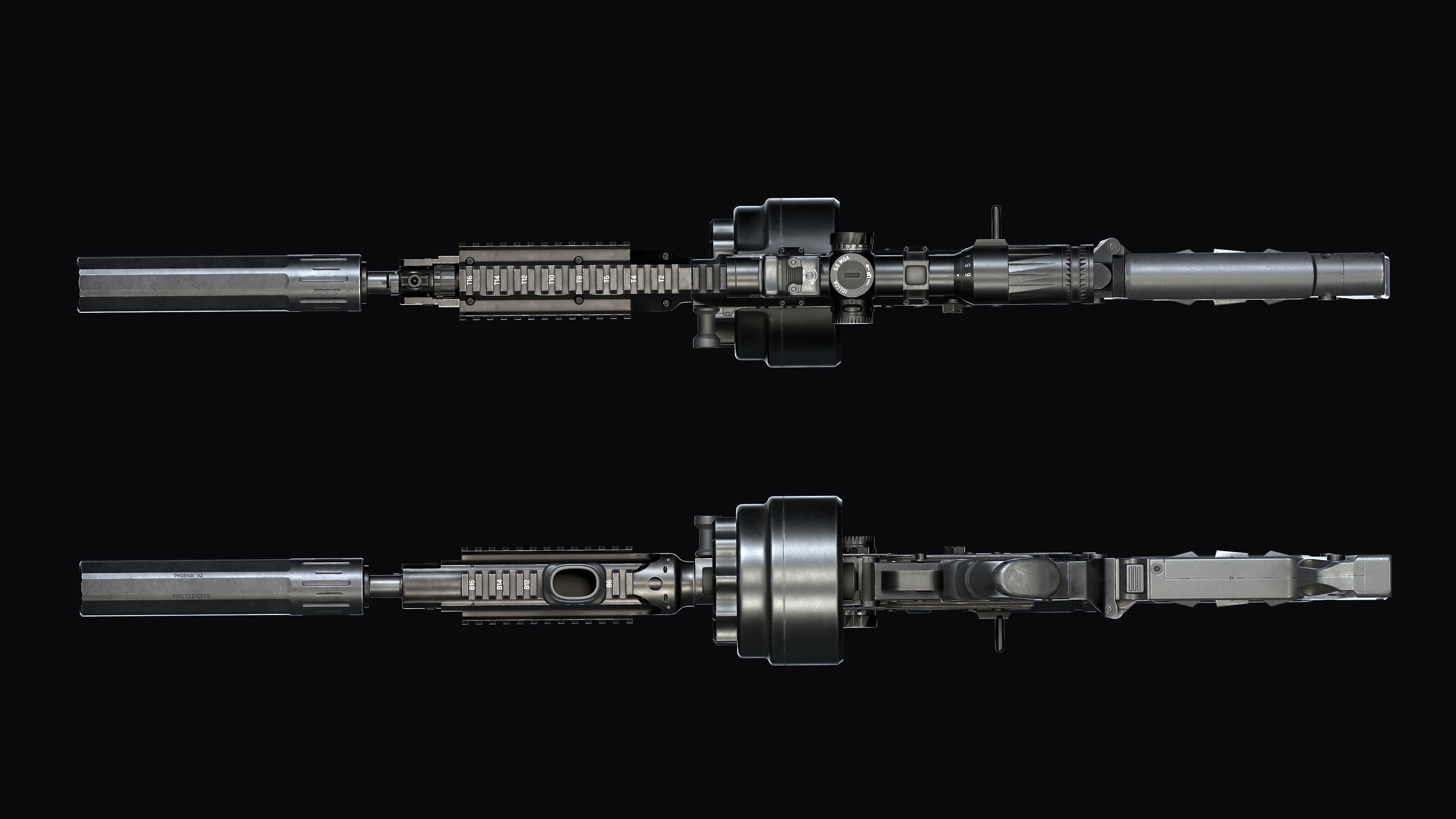 Tactical modular assault rifle DS Arms SA 58 FAL  Low-poly 3D model_31