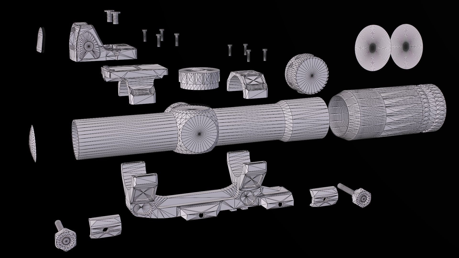 Tactical modular assault rifle DS Arms SA 58 FAL  Low-poly 3D model_37