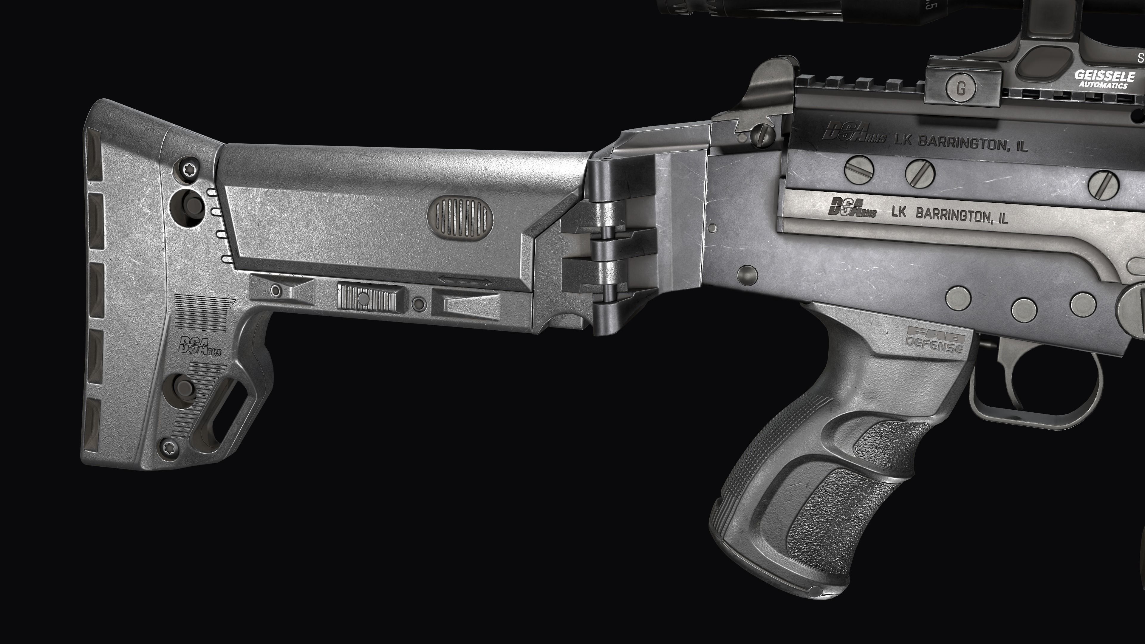 Tactical modular assault rifle DS Arms SA 58 FAL  Low-poly 3D model_15