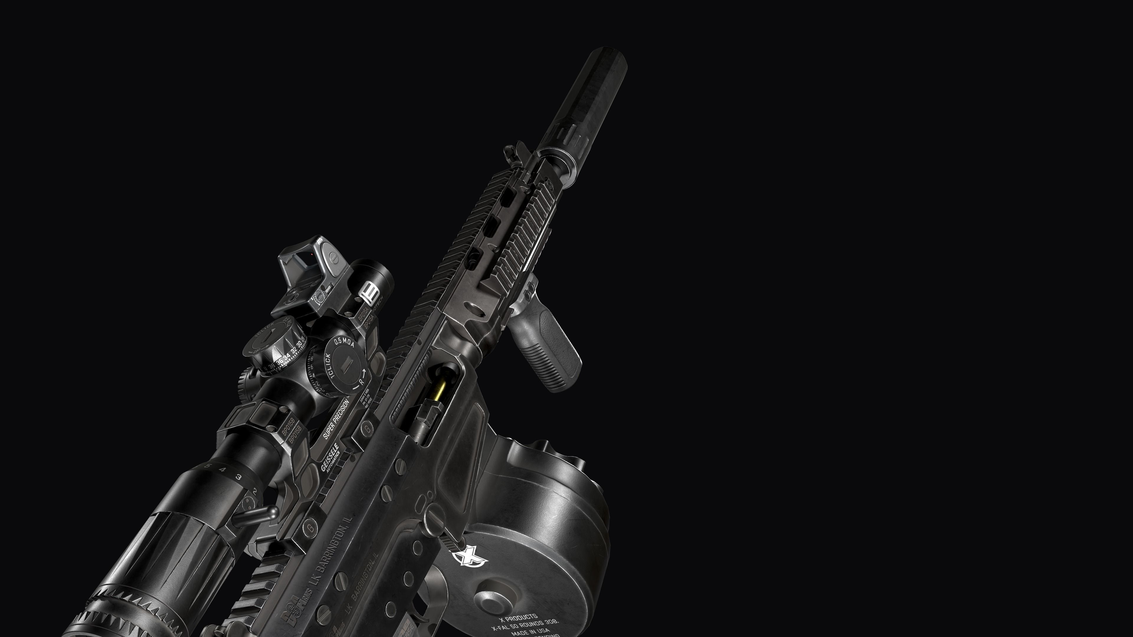 Tactical modular assault rifle DS Arms SA 58 FAL  Low-poly 3D model_27