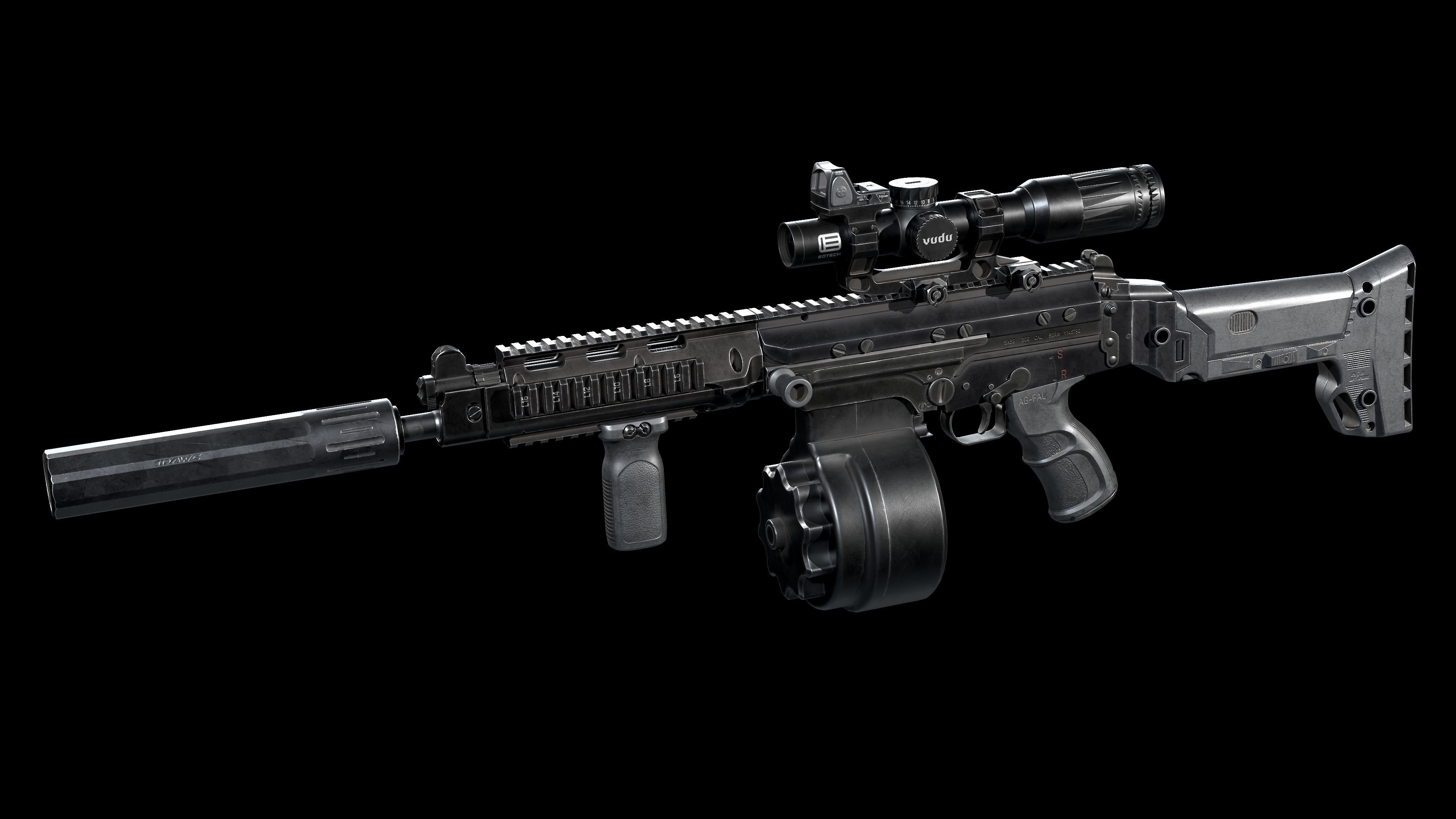 Tactical modular assault rifle DS Arms SA 58 FAL  Low-poly 3D model_7