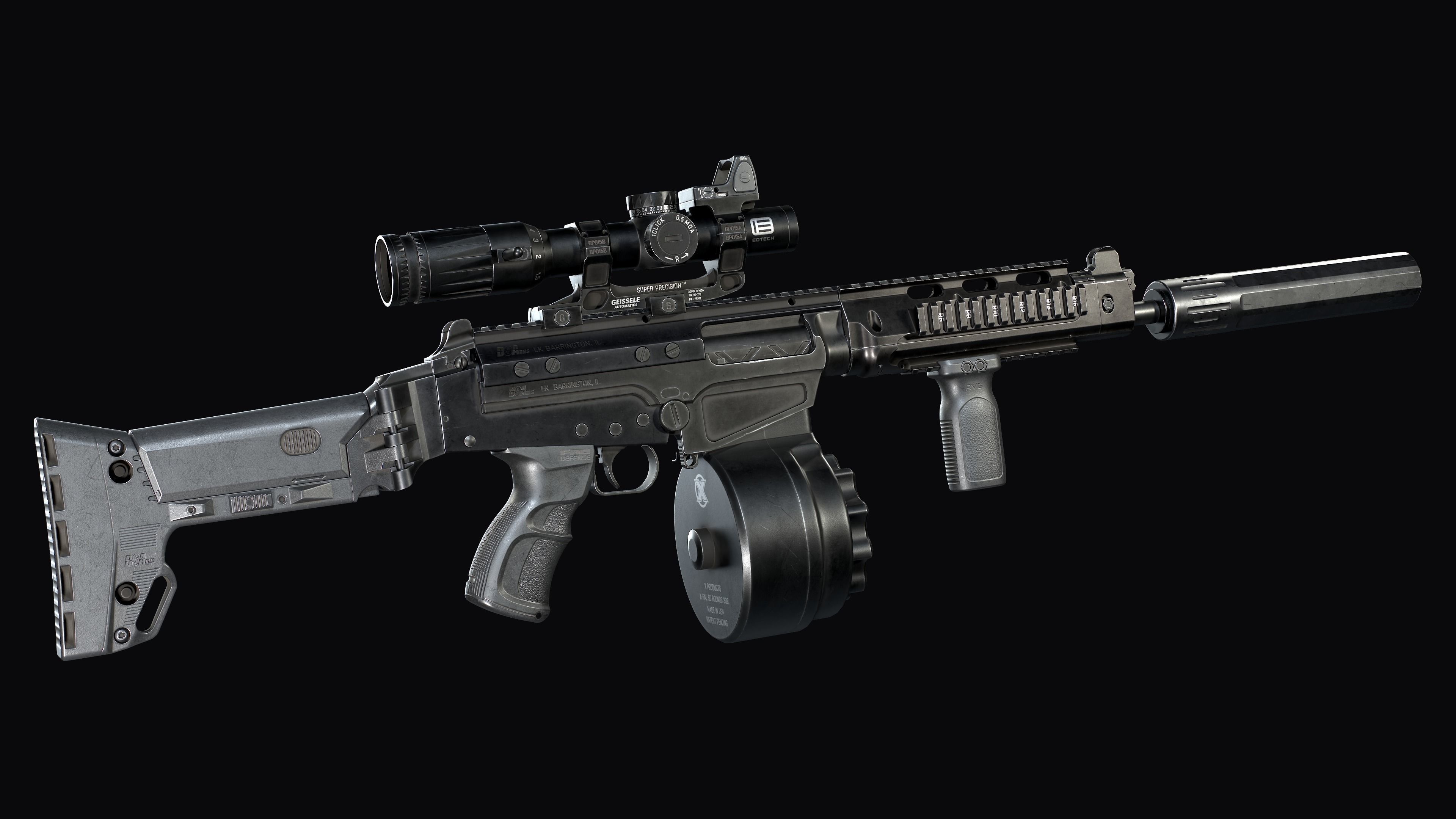 Tactical modular assault rifle DS Arms SA 58 FAL  Low-poly 3D model_8