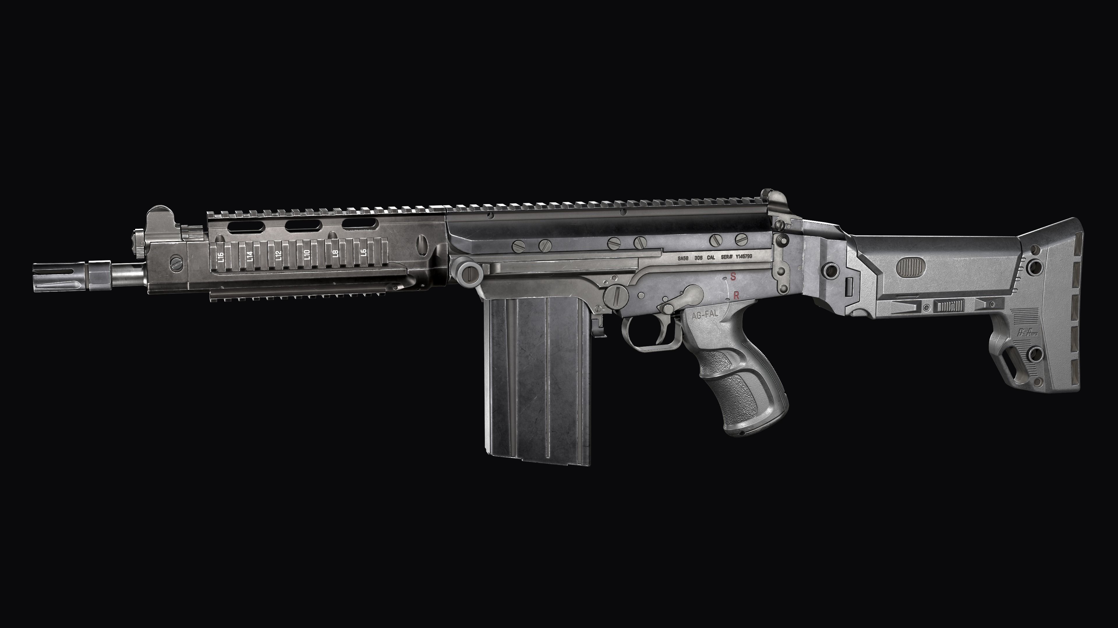 Tactical modular assault rifle DS Arms SA 58 FAL  Low-poly 3D model_10