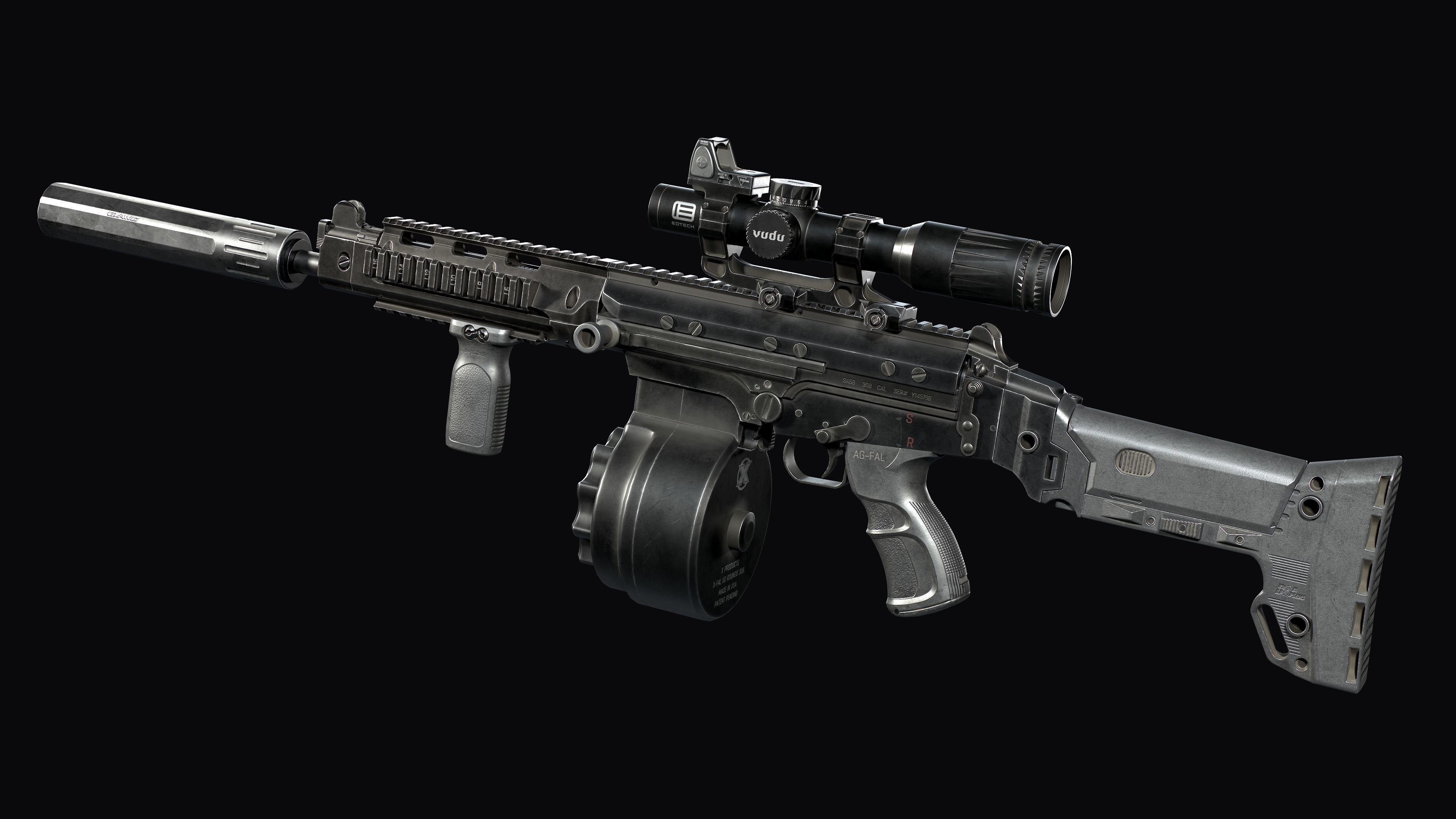 Tactical modular assault rifle DS Arms SA 58 FAL  Low-poly 3D model_6