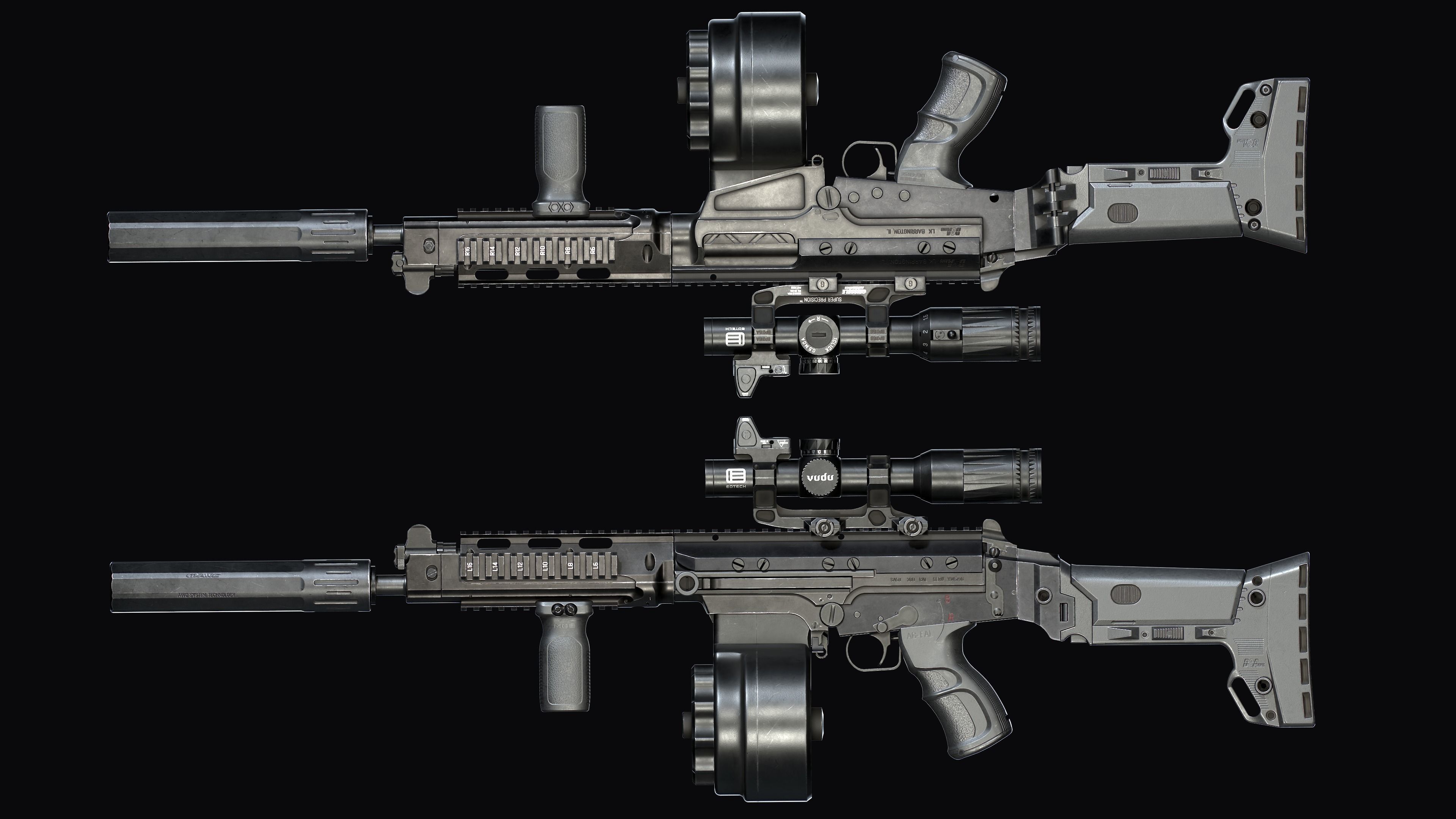Tactical modular assault rifle DS Arms SA 58 FAL  Low-poly 3D model_32