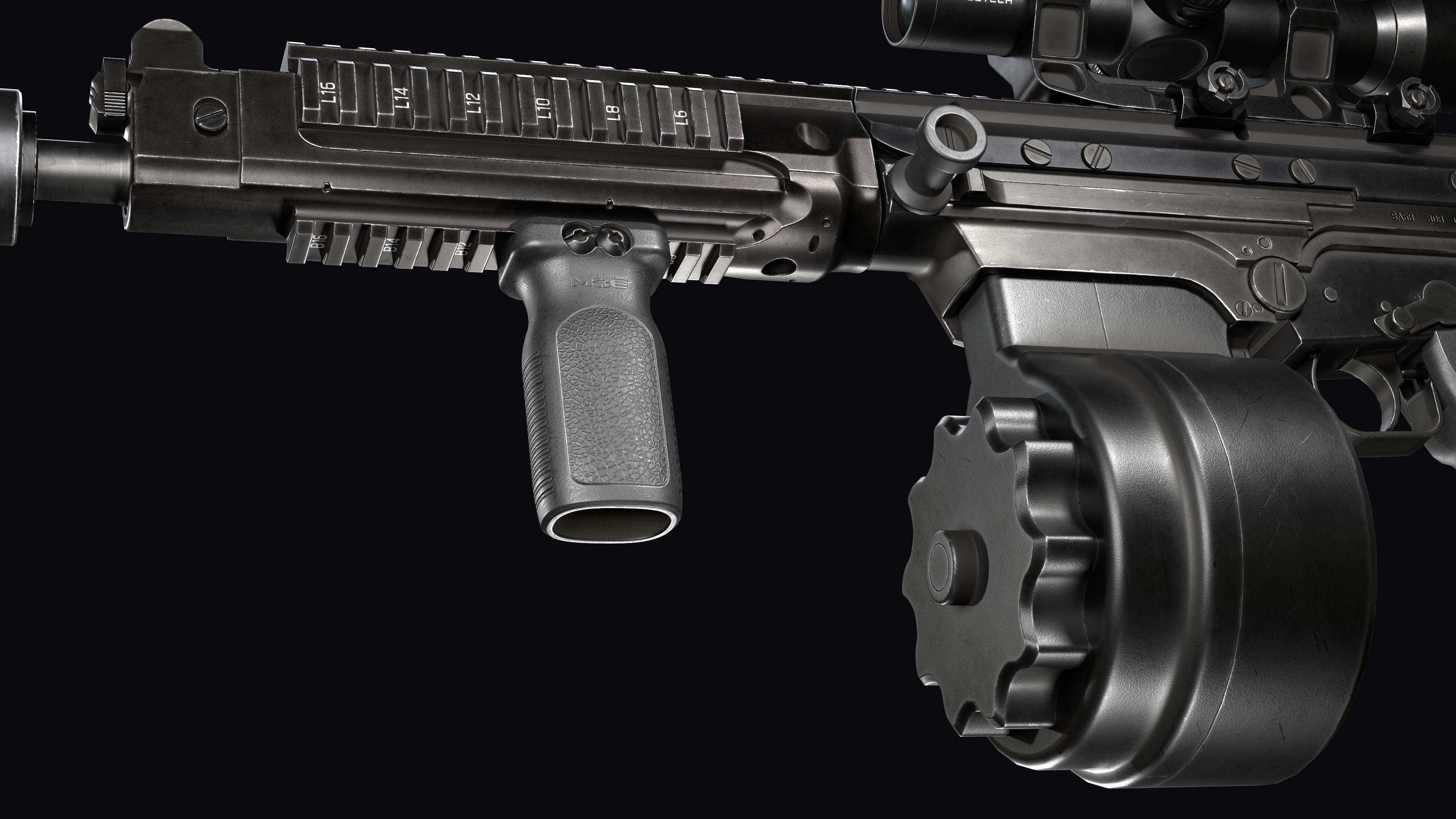 Tactical modular assault rifle DS Arms SA 58 FAL  Low-poly 3D model_16