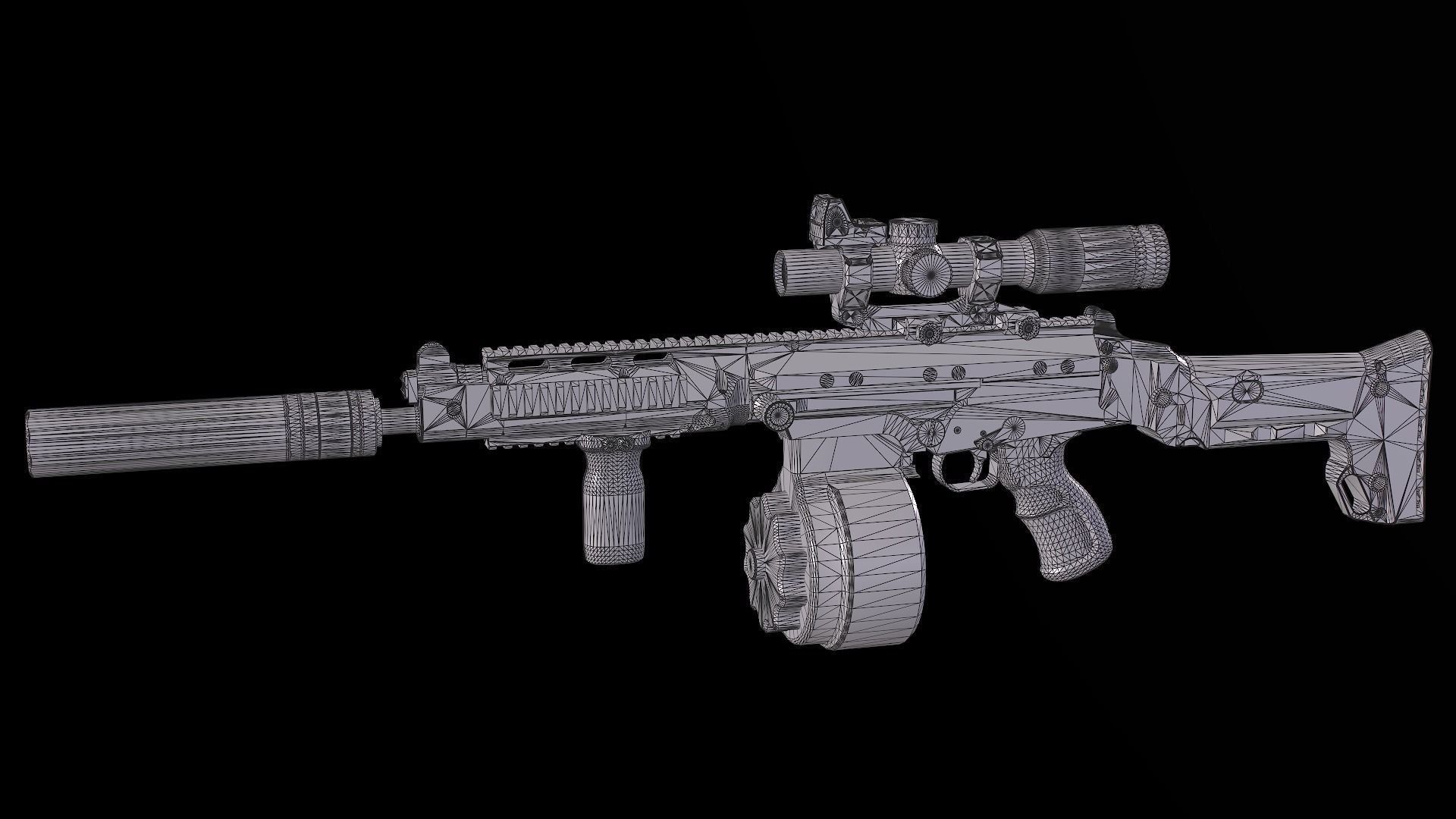 Tactical modular assault rifle DS Arms SA 58 FAL  Low-poly 3D model_33