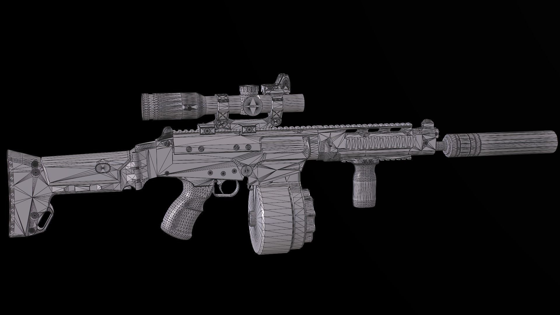 Tactical modular assault rifle DS Arms SA 58 FAL  Low-poly 3D model_34