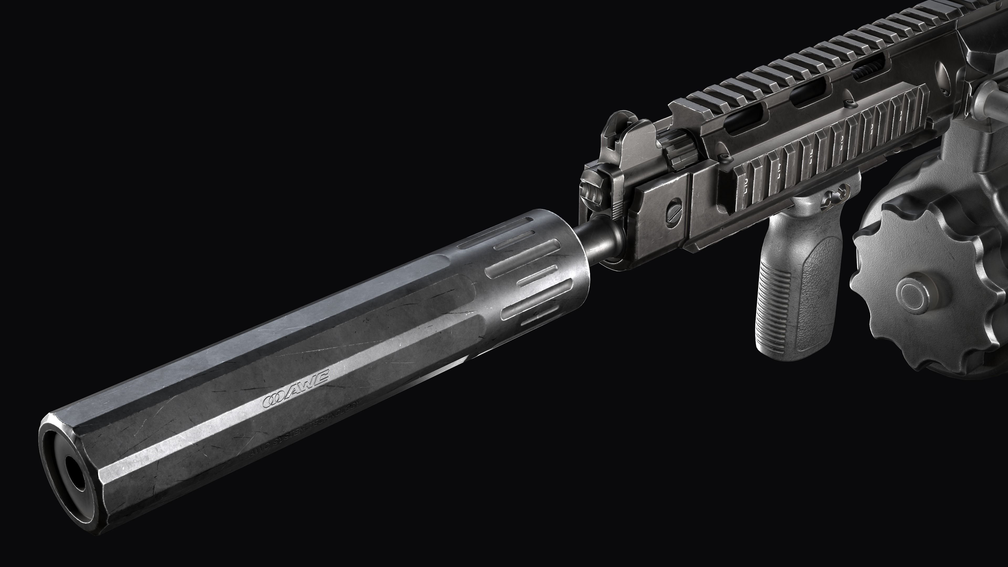 Tactical modular assault rifle DS Arms SA 58 FAL  Low-poly 3D model_21