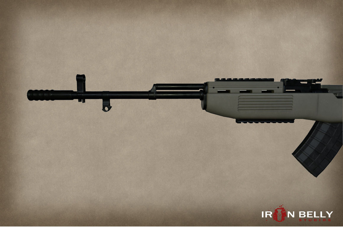 AAA SKS Modern Carbine Assault Rifle  Low-poly 3D model_4