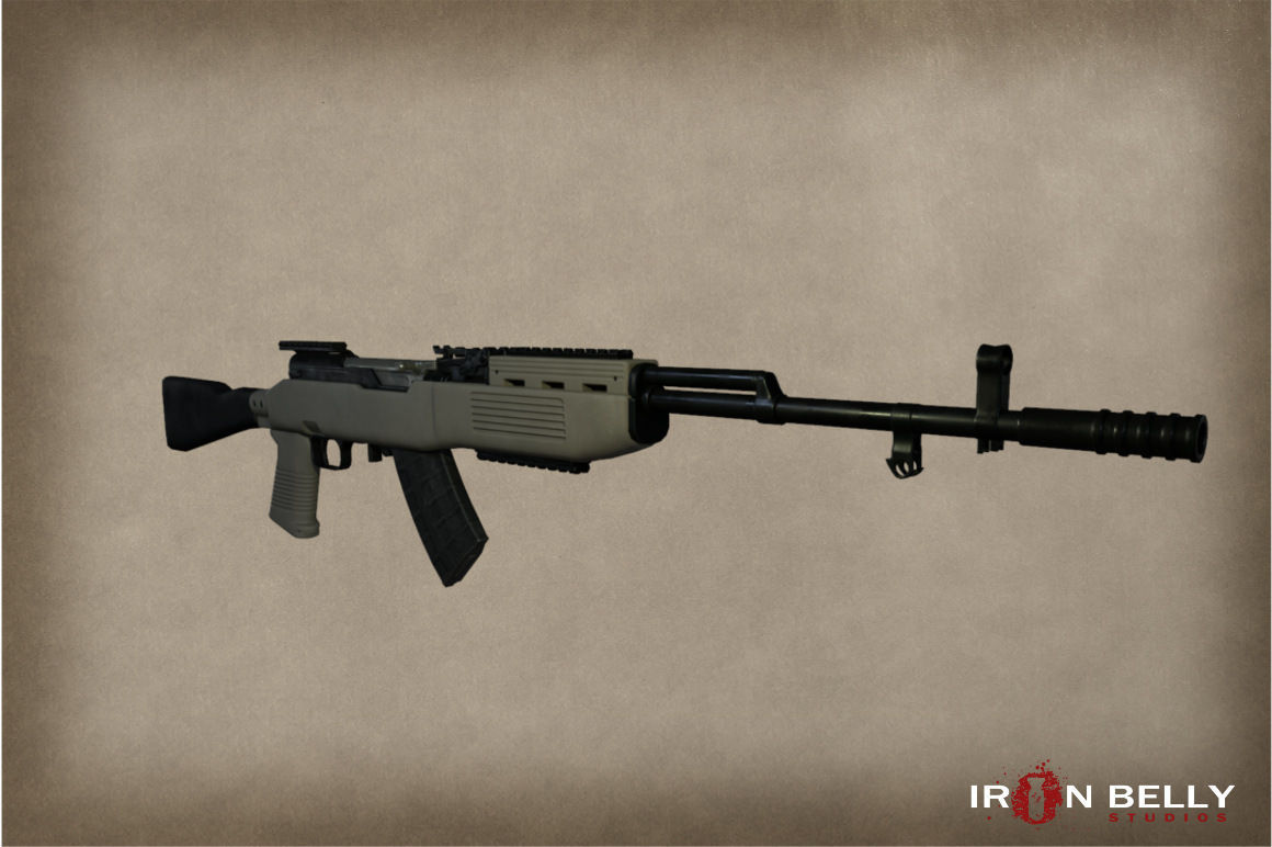 AAA SKS Modern Carbine Assault Rifle  Low-poly 3D model_1