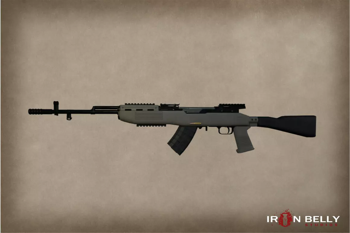 AAA SKS Modern Carbine Assault Rifle  Low-poly 3D model_0